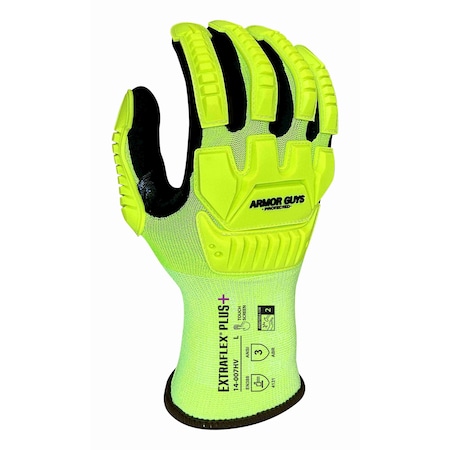 Armor Guys Coated Gloves, HCT MicroFoam Nitrile Palm, Hi Vis Yellow/Black, XS 12 PK 14-007HV-XS